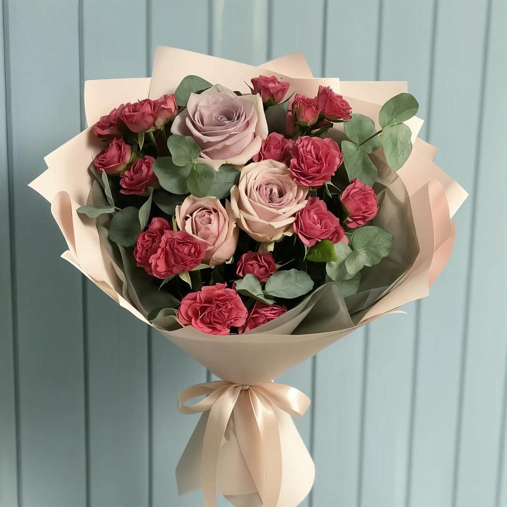 Букет цветов из: Гвоздики и Розы в Уке