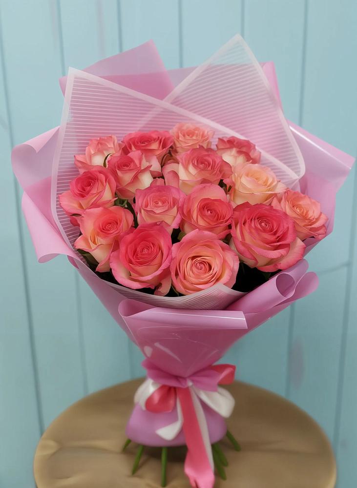 Букет 15 Розовых роз Равель в Уке