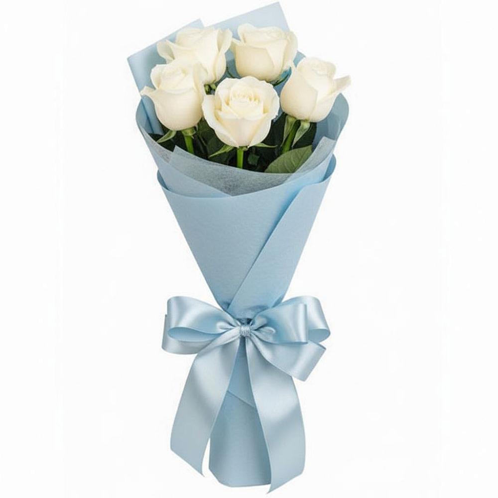 Букет 5 Белых роз Проуд в Уке