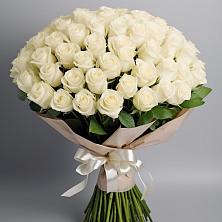 Букет 101 беля роза Белоснежка в Уке