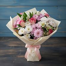 Букет цветов из:  Хризантемы, Альстромерии и Розы в Уке