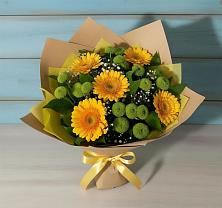 Букет цветов из:  Герберы и Хризантемы в Уке