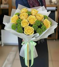 Букет цветов из:  Хризантемы и Розы #REPLACE_PRED# Уке