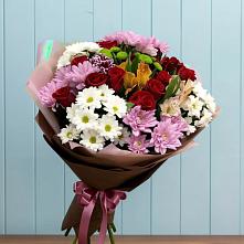 Букет цветов из:  Розы, Хризантемы и Альстромерии в Уке