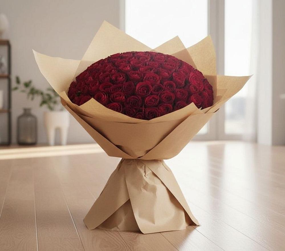 Букет 101 Красная роза в Уке